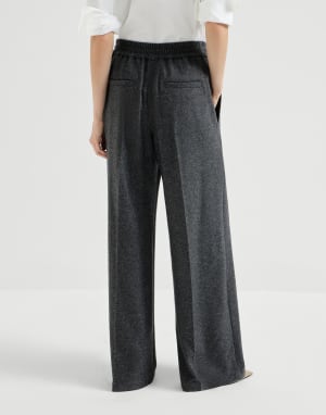 Cashmere jersey trousers Anthracite Woman - Brunello Cucinelli