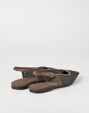 Suede slingback flats Brown Woman - Brunello Cucinelli