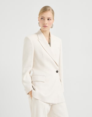 Couture twill blazer Milk Woman - Brunello Cucinelli