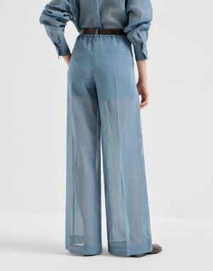 Sartorial track trousers Azure Woman - Brunello Cucinelli