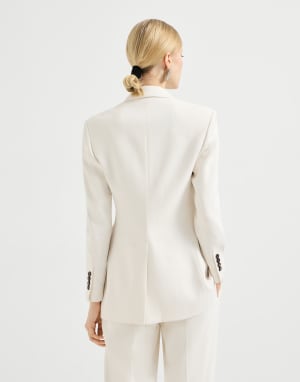 Couture twill blazer Milk Woman - Brunello Cucinelli