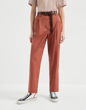 Five-pocket Track trousers Orange Woman - Brunello Cucinelli