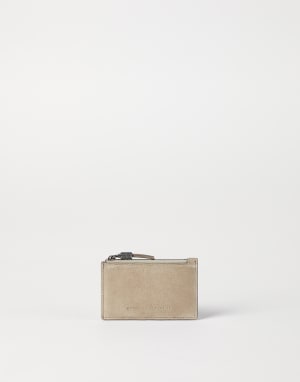 Portacarte in camoscio con monile Beige Donna - Brunello Cucinelli