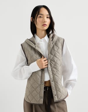 Vest with Thermore® padding Light Brown Woman - Brunello Cucinelli
