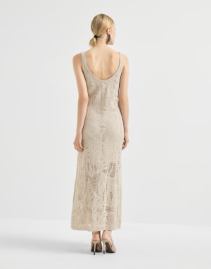 Dazzling water lilies dress Beige Woman - Brunello Cucinelli