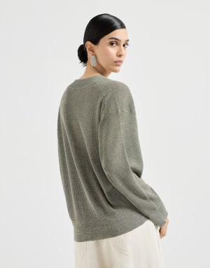 Maglia in lino Khaki Donna - Brunello Cucinelli