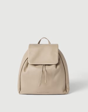 Soft leather Mellow city backpack Buff Woman - Brunello Cucinelli