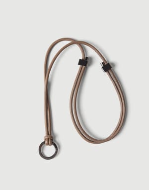 Brillenkette aus Kordel mit Monili Beige Damen - Brunello Cucinelli