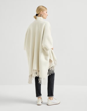 Wool and cashmere double knit poncho Panama Woman - Brunello Cucinelli
