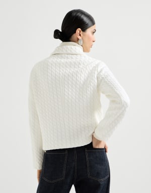 Cable knit blazer White Woman - Brunello Cucinelli