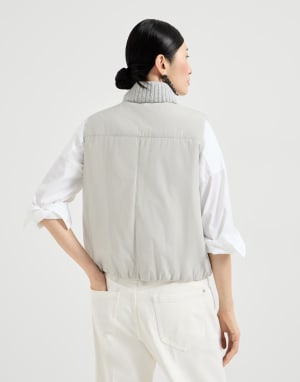 Cashmere down vest Light Grey Woman - Brunello Cucinelli