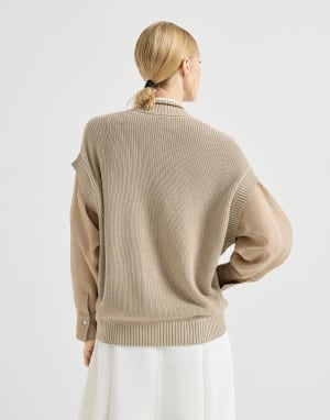 Cotton cardigan Beige Woman - Brunello Cucinelli