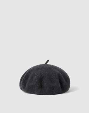 Wool beret Anthracite Woman - Brunello Cucinelli