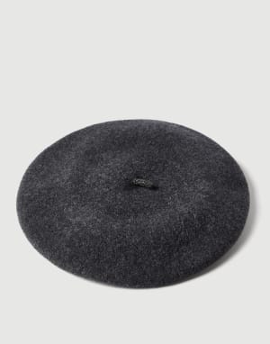 Wool beret Anthracite Woman - Brunello Cucinelli