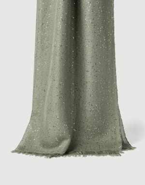 Cashmere and silk Diamond yarn scarf Green Woman - Brunello Cucinelli