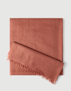 Cashmere and silk scarf Orange Woman - Brunello Cucinelli
