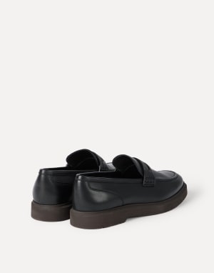Nappa leather penny loafers with monili Black Woman - Brunello Cucinelli