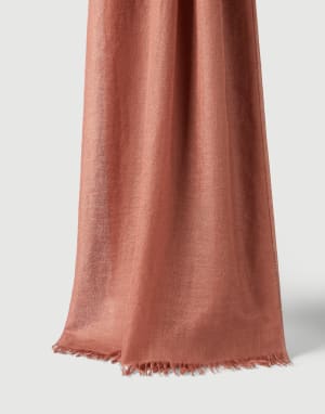 Cashmere and silk scarf Orange Woman - Brunello Cucinelli