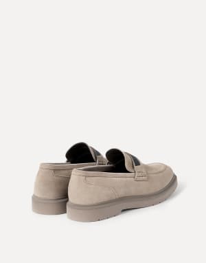 Penny Loafer in camoscio con monile Beige Donna - Brunello Cucinelli