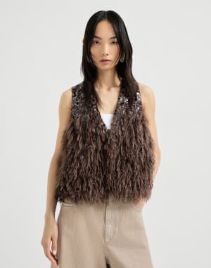 Chaleco Dazzling Dégradé Corteza Mujer - Brunello Cucinelli