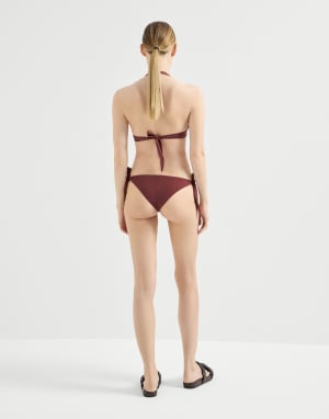Bikini top with monili Bordeaux Woman - Brunello Cucinelli