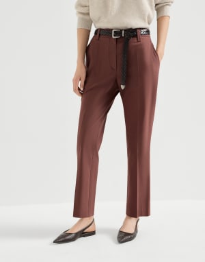 Cigarette trousers Bordeaux Woman - Brunello Cucinelli