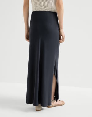 Bias-cut skirt Blue Woman - Brunello Cucinelli