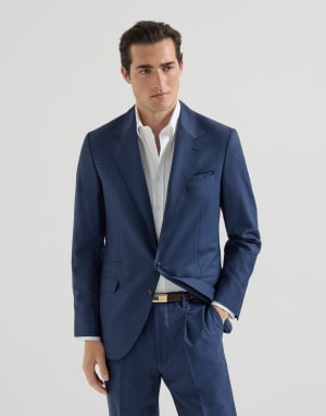 Houndstooth blazer Navy Blue Man - Brunello Cucinelli