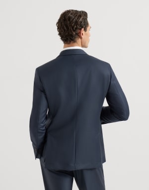 Blazer de batavia Four Season de lana virgen 150s Azul Aviación Hombre - Brunello Cucinelli