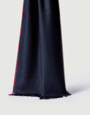 Scarf with selvedge Blue Man - Brunello Cucinelli