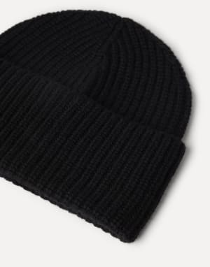 Gorro papalina de cachemir acanalado Negro Hombre - Brunello Cucinelli