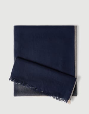 Bufanda Colorblock de cachemir y seda Marine Hombre - Brunello Cucinelli