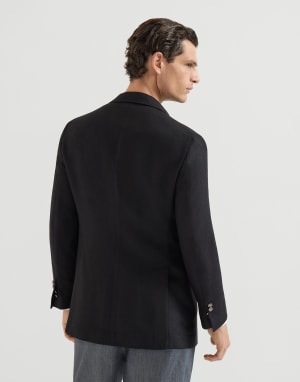 Hopsack deconstructed blazer Black Man - Brunello Cucinelli
