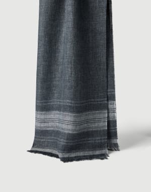 Linen scarf Anthracite Man - Brunello Cucinelli