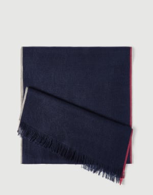 Scarf with selvedge Blue Man - Brunello Cucinelli