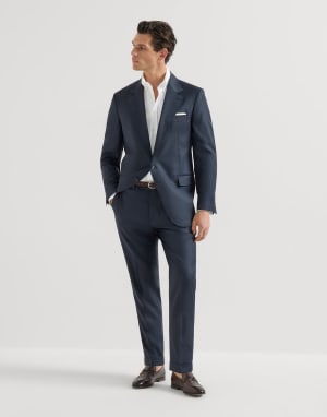 四季西装套装,150支巴达维亚初剪羊毛斜纹面料 海军蓝 男款 - Brunello Cucinelli