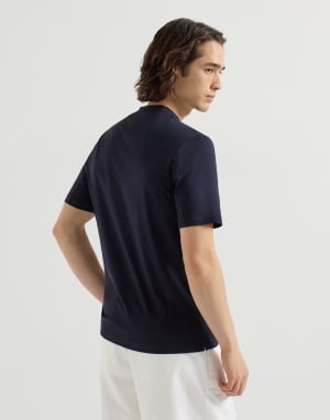 Rundhals-T-Shirt aus Baumwolljersey Navy-Blau Herren - Brunello Cucinelli