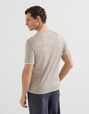 T-Shirt mit Faux-Layering Haselnuss Herren - Brunello Cucinelli
