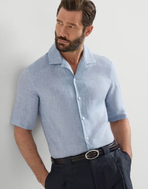 Short sleeve shirt Sky Blue Man - Brunello Cucinelli