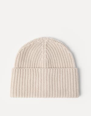 Mütze aus Kaschmir in Rippenstrick Kamel Herren - Brunello Cucinelli