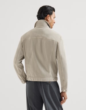 Denim four-pocket jacket Khaki Man - Brunello Cucinelli