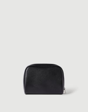 Grained leather slim beauty case Black Man - Brunello Cucinelli