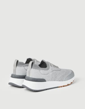 Sneakers aus Strick Hellgrau Herren - Brunello Cucinelli