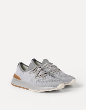 Cotton chiné knit runners Grey Man - Brunello Cucinelli