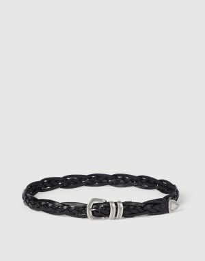 Braided calfskin belt Black Man - Brunello Cucinelli