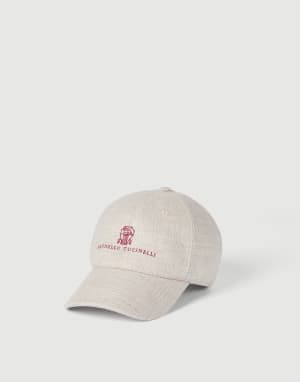 徽标装饰篮球帽 自然色 男款 - Brunello Cucinelli