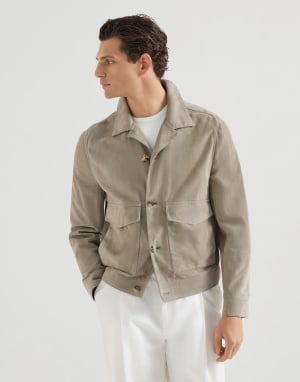 Suede jacket Khaki Man - Brunello Cucinelli