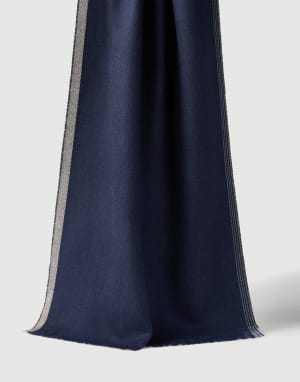 Wool and cashmere scarf Blue Man - Brunello Cucinelli