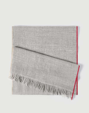 Scarf with selvedge Grey Man - Brunello Cucinelli