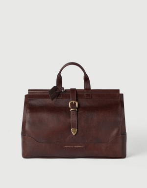Sac en veau Bourgogne Homme - Brunello Cucinelli
